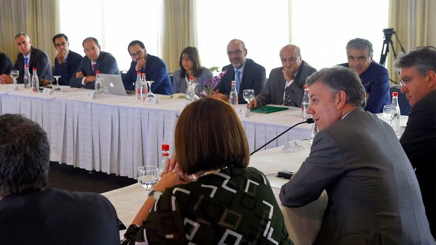 Santos conversó con empresarios sobre la implementación del acuerdo con las Farc. Foto: Presidencia
