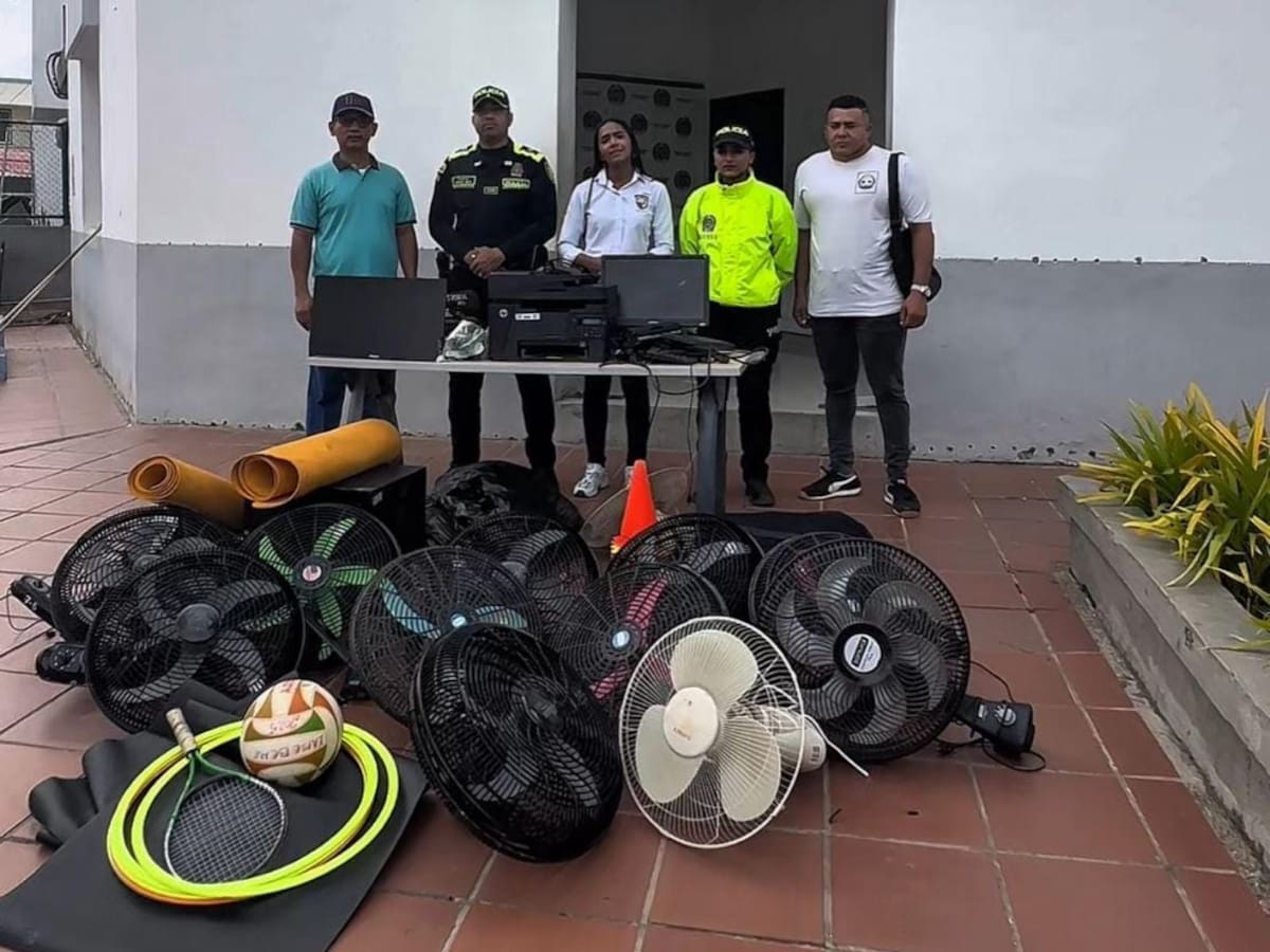 Policía recupera computadores y ventiladores robados en colegio de Arjona, Bolívar