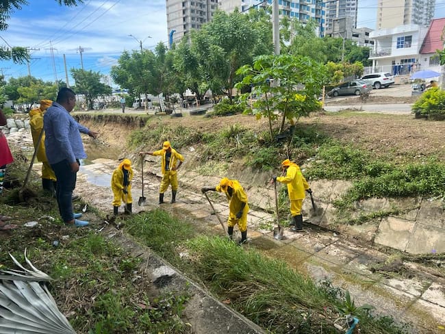 Alcaldía retomó limpieza manual de drenajes y canales en Cartagena