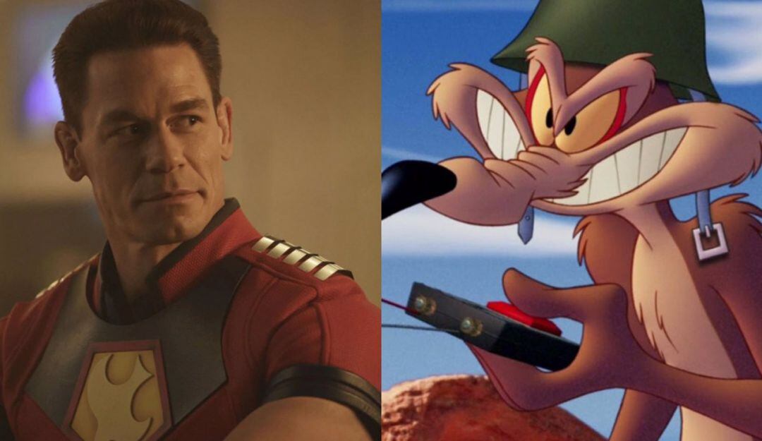 El actor John Cena junto al Coyote, uno de los personajes más importantes de los Looney Tunes