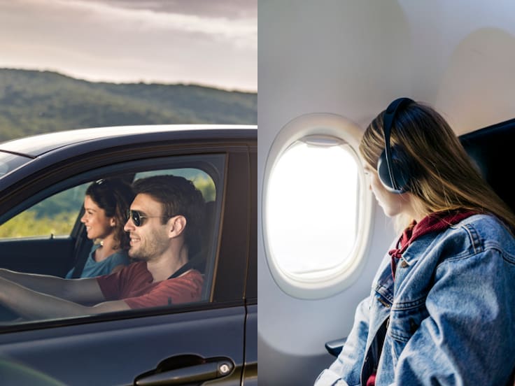 Comparación entre viajar por carretera y viajar en avión (Fotos vía Getty Images)