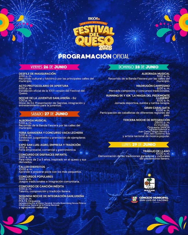 Festival del Queso San Luis de Gaceno Boyacá
