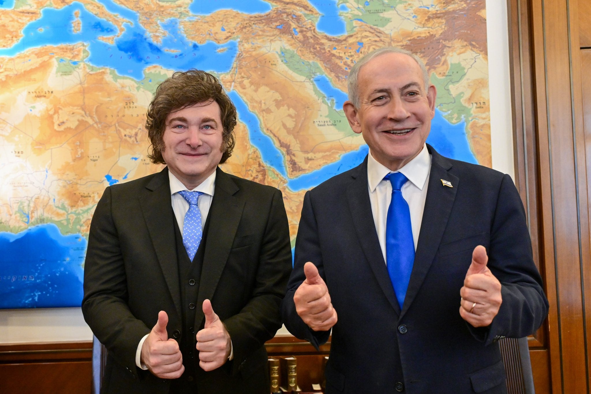 Presidente Javier Milei  y primer ministro de Israel, Benjamín Netanyahu Crédito: x @netanyahu