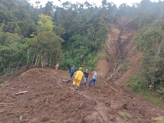 Deslizamiento de tierra en Puerto Boyacá / Cortesía: Defensa Civil.