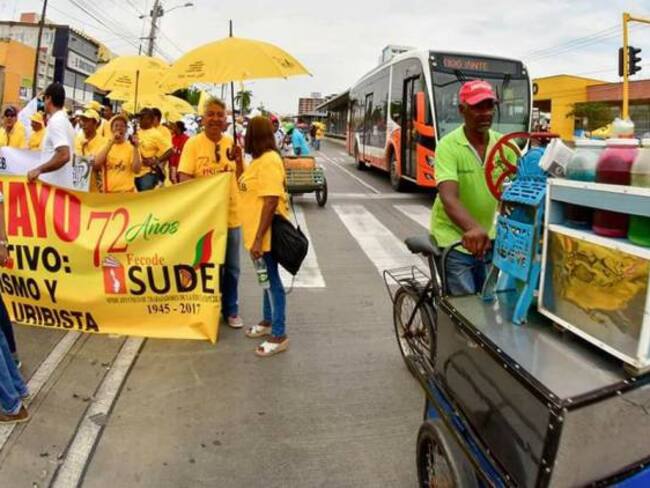 Centrales obreras marcharon en Cartagena en el día del trabajo