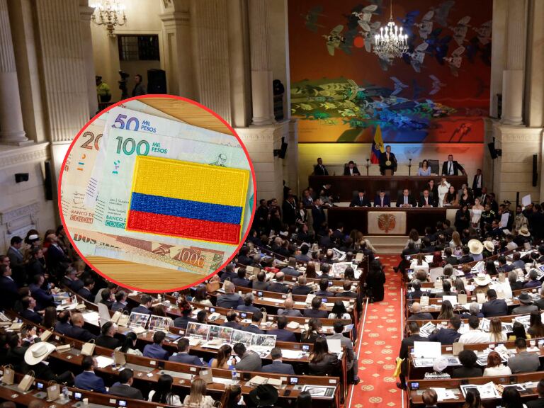 Congreso de la República / Dinero colombiano sobre una mesa de madera (Getty Images)