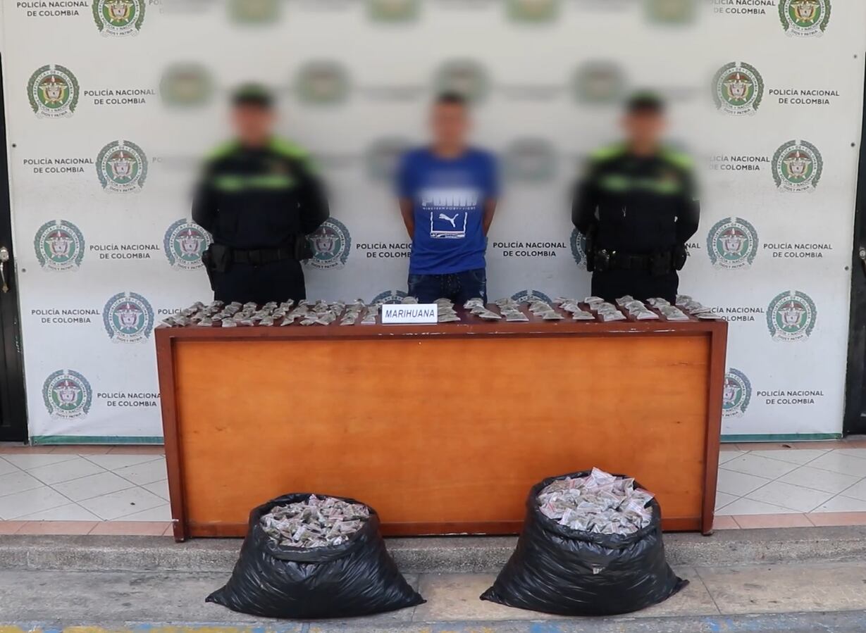 Incautación de 20 kilos de marihuana en Pereira - Policía Metropolitana de Pereira.