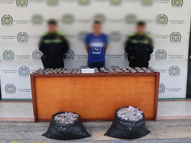 Incautación de 20 kilos de marihuana en Pereira - Policía Metropolitana de Pereira.
