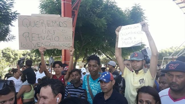 Los colombianos le piden al gobierno local el desalojo inmediato de los venezolanos por el aumento en las acciones de criminalidad y la venta de estupefacientes. Foto: Cortesía Richard Quiñonez