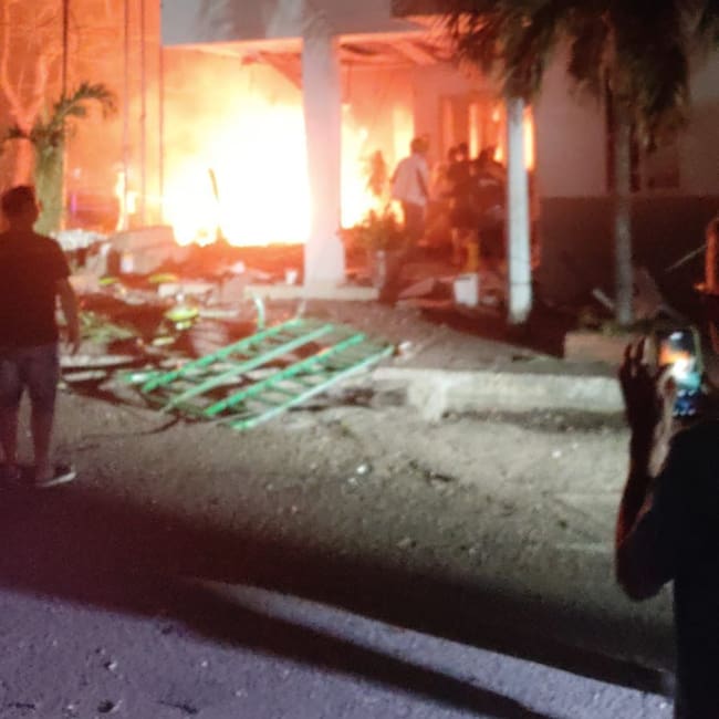 Carro bomba explota en estación de policía Los Patios / Foto Cortesía