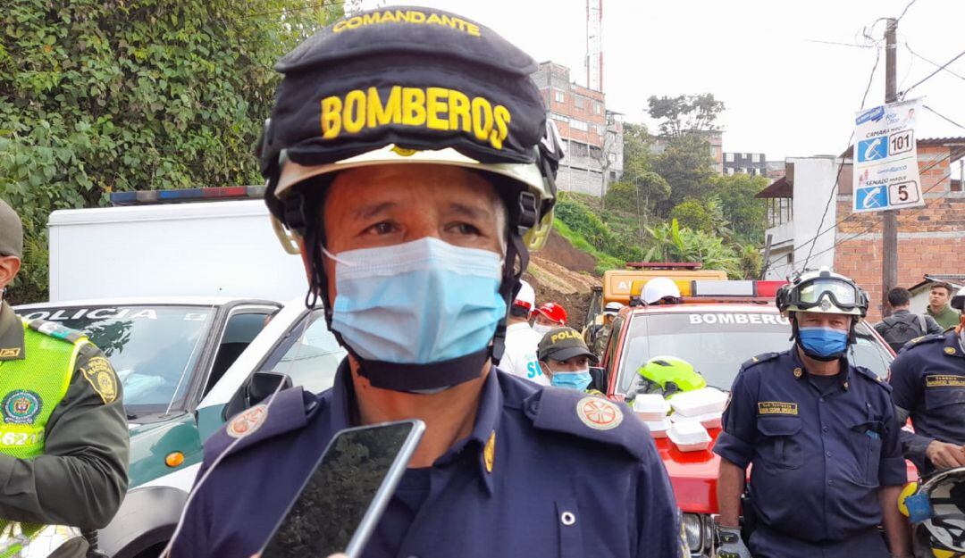 Comandante del Cuerpo Oficial de Bomberos de Manizales, Tte. Jorge Iván Quintero