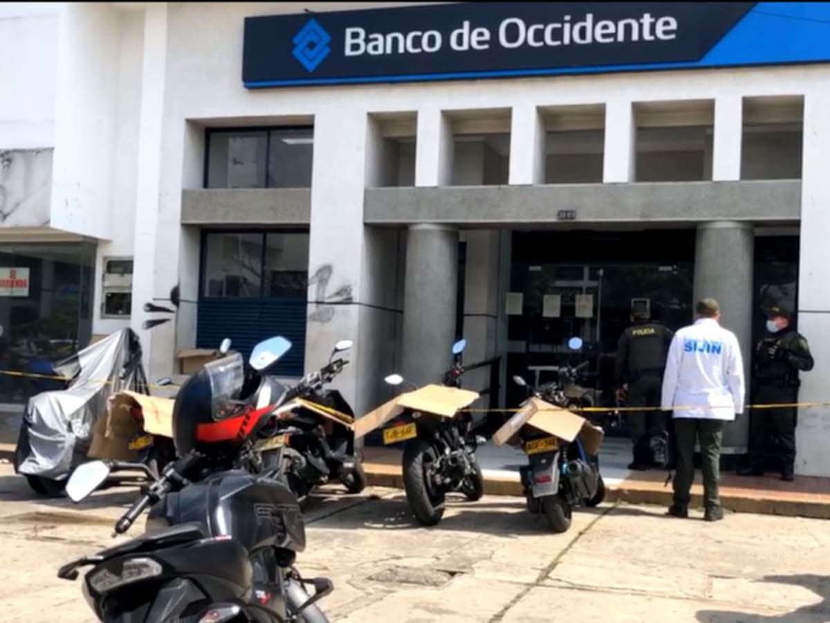 Dos delincuentes asaltaron una sede del Banco de Occidente en Ibagué