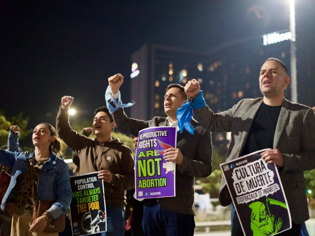Jornada de protestas en Bogotá en contra del aborto