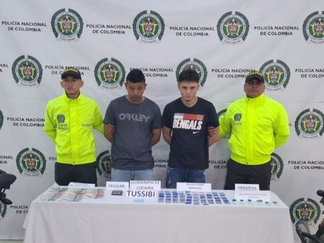 Luis Fernando Reyes Gutiérrez y Jesús Esteban Acosta Arteaga, capturados por la Policía.