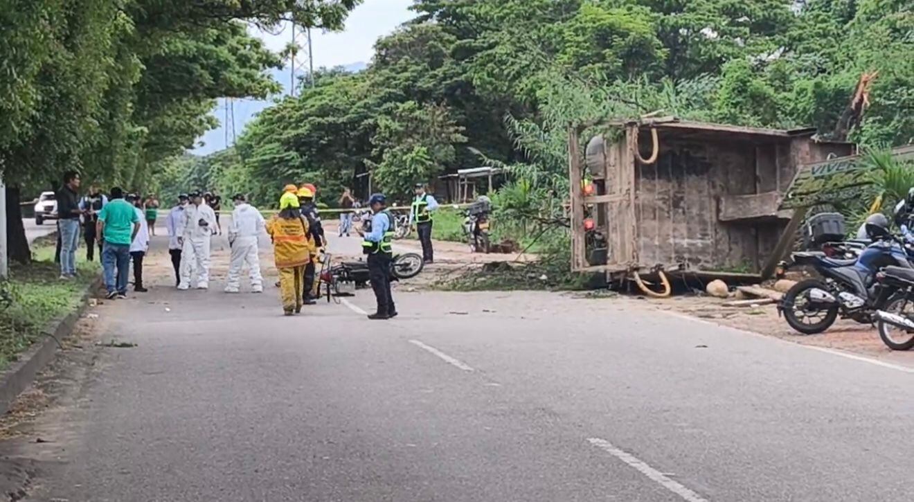 Dos operarios de aseo mueren en accidente de tránsito en Villa del Rosario. / Foto: Noticias Cúcuta 75.