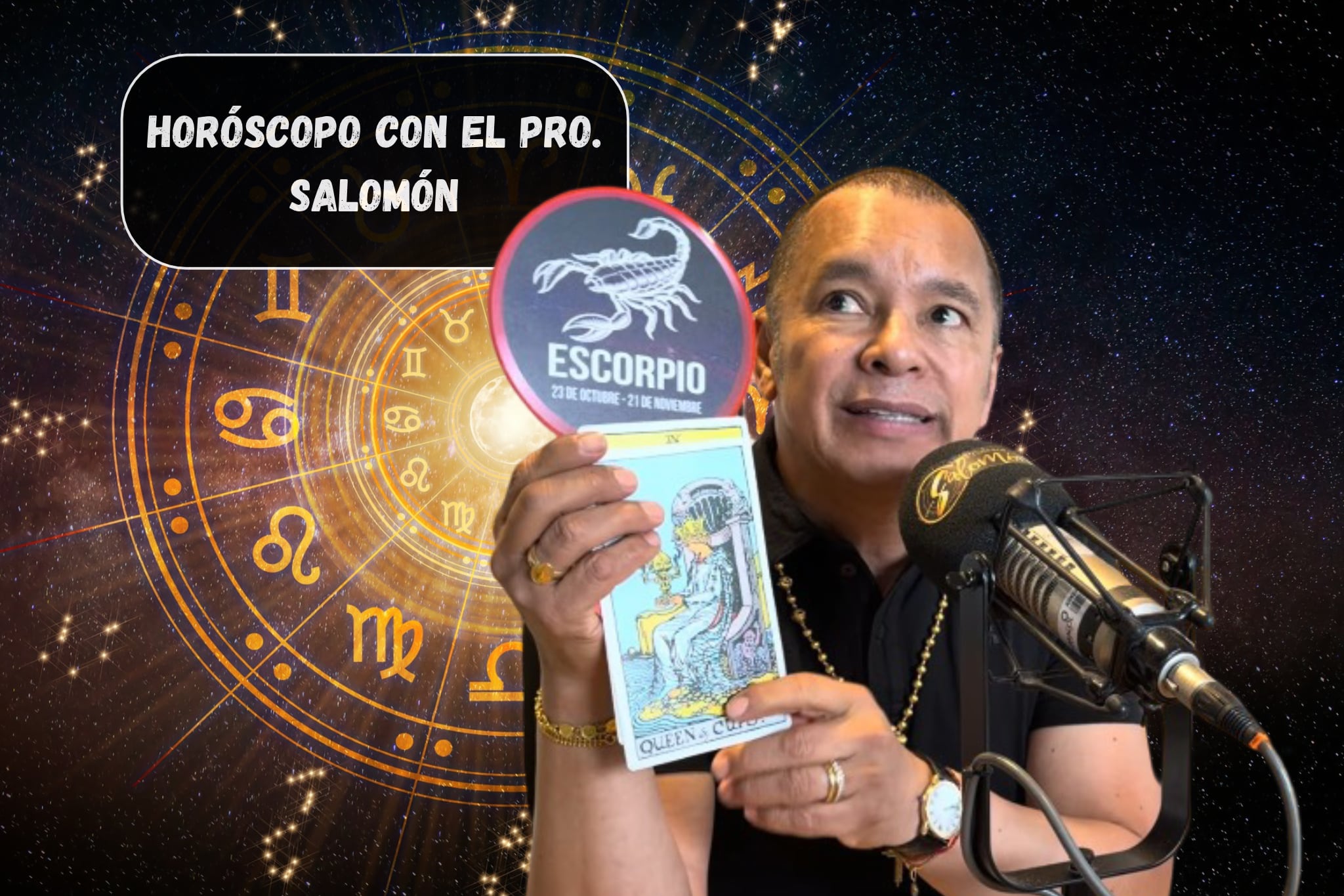 Él es el profesor Salomón, experto en la lectura del Horóscopo y el Tarot (Crédito: Profesor Salomón - Youtube) // De fondo: Imagen ilustrativa del horóscopo (Crédito: Thanumporn Thongkongkaew).