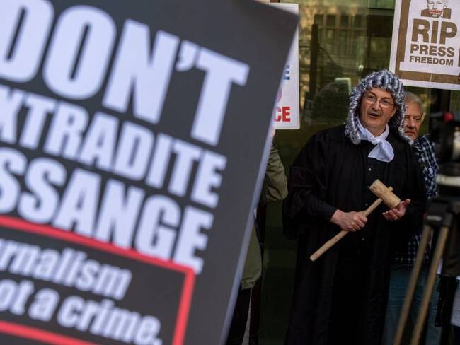 Protestas en contra de la extradición de Julian Assange. Foto: Getty