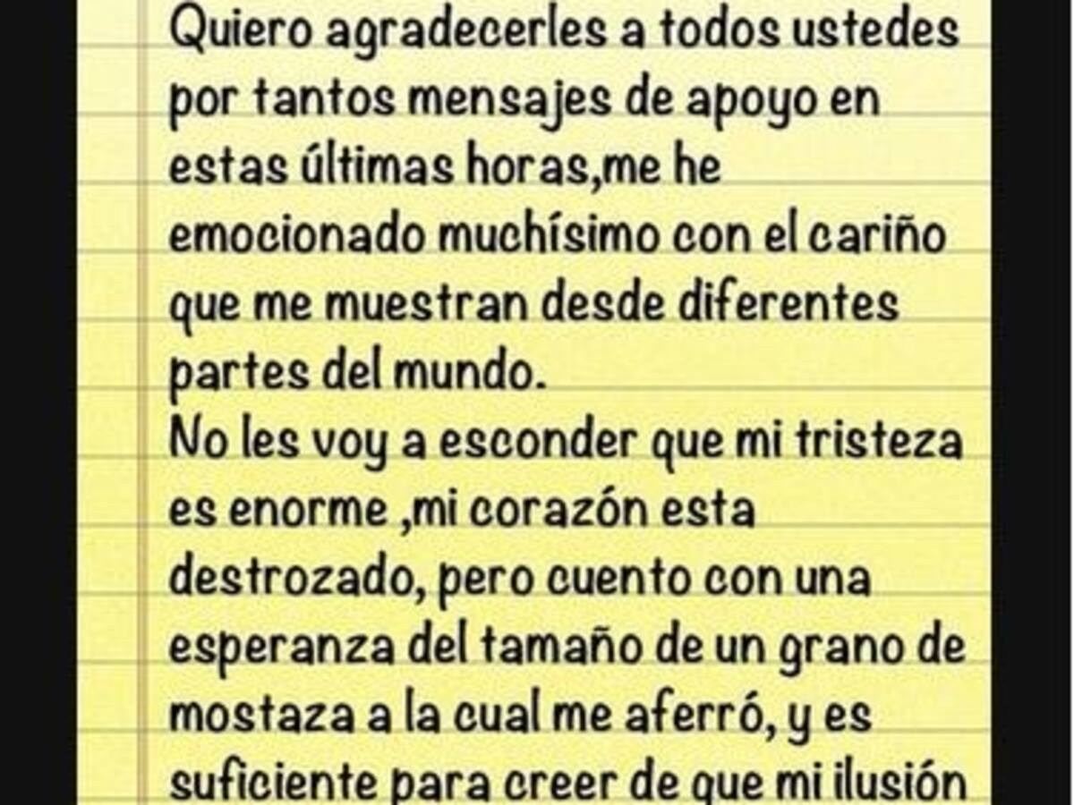 Falcao agradece el apoyo y se muestra optimista