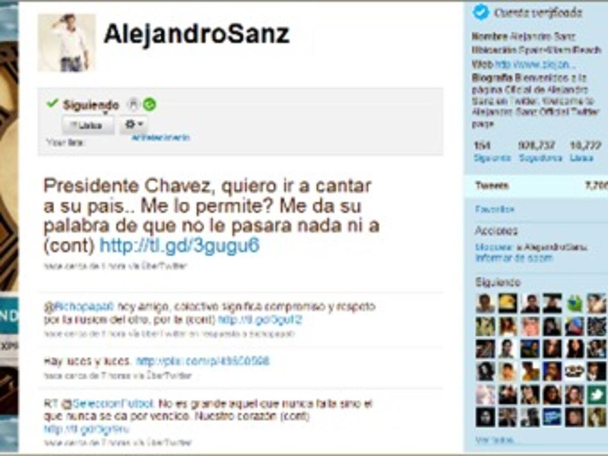 Alejandro Sanz dispuesto a ir a Venezuela, sí Chávez le respeta su integridad