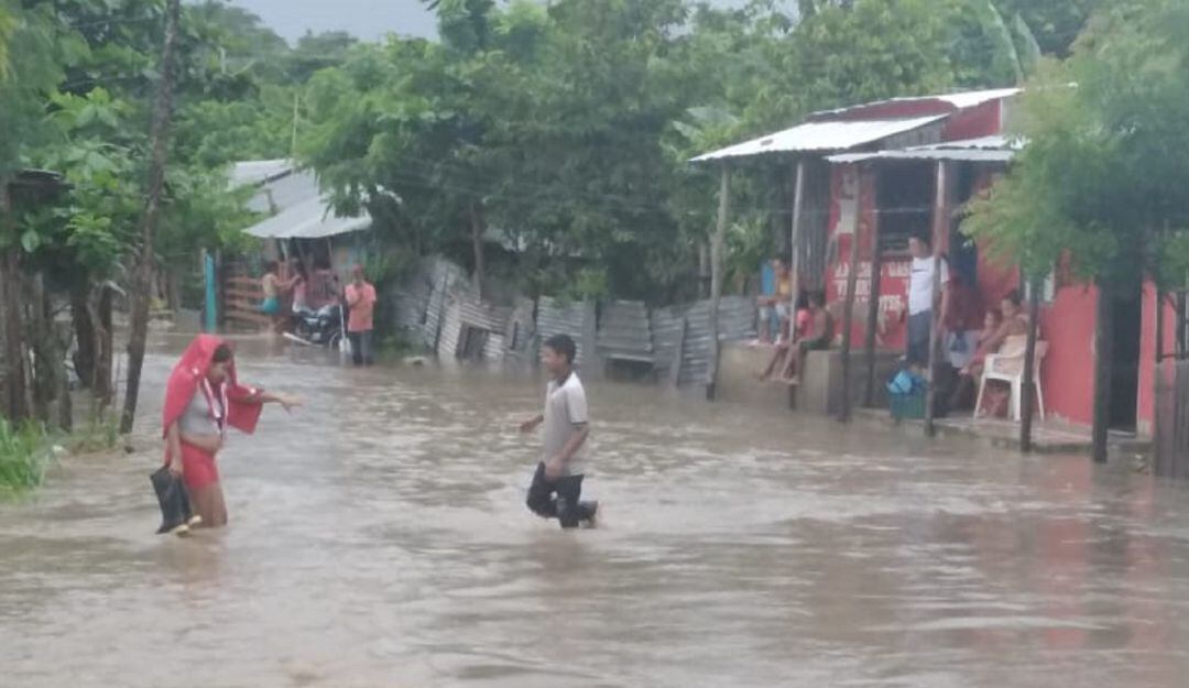 El barrio El Poblado, en el sur de Sincelejo, es uno de los más afectados por las lluvias. 