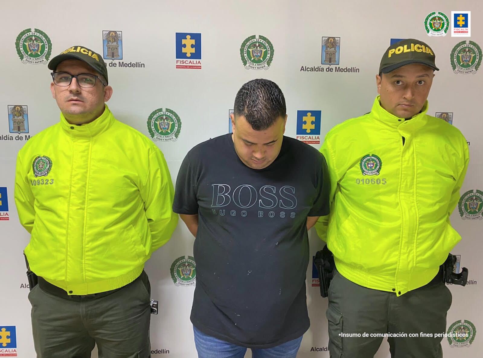 Alias "El Gordo", fue capturado en Sabaneta, Antioquia. Foto: Fiscalía.