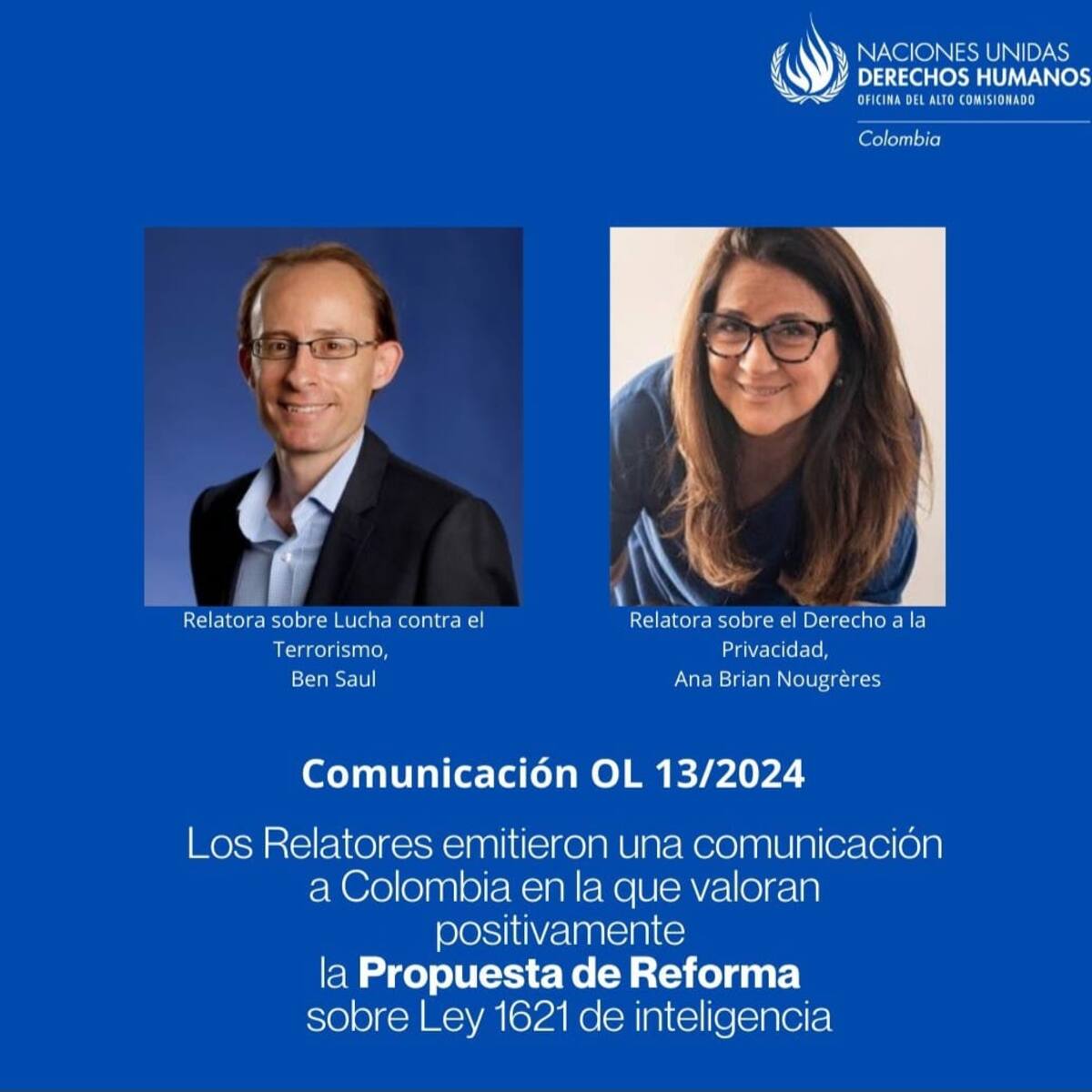 ¿Qué dijo la ONU Derechos Humanos sobre la reforma a la ley de inteligencia de Colombia?
