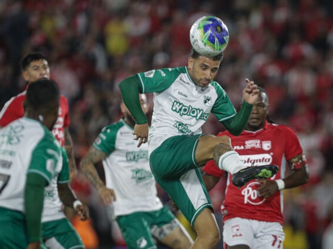 Andrés Steven Rodríguez durante el triunfo del Cali en Bogotá frente a a Santa Fe / Colprensa.