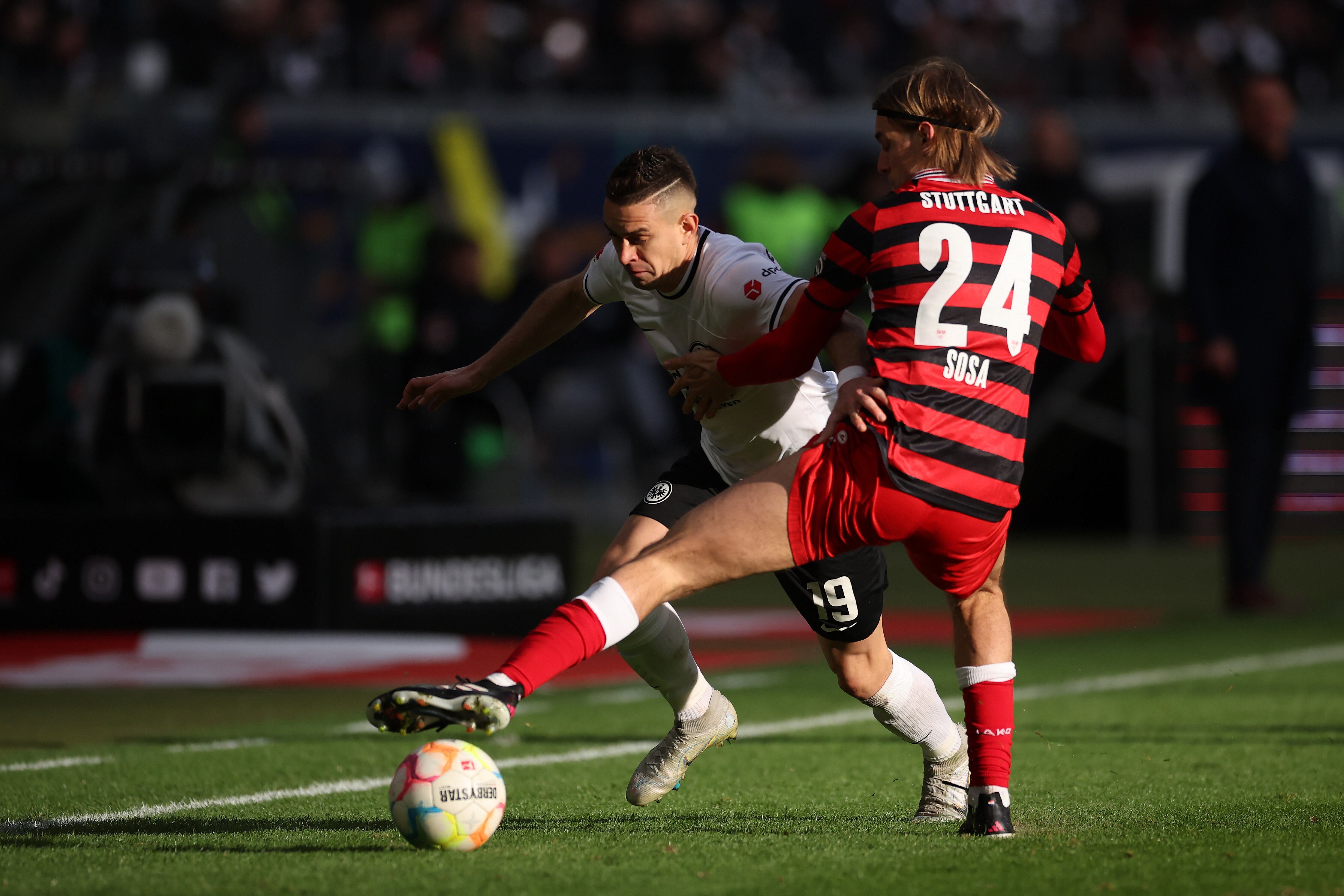 Rafael Santos Borré estuvo 71 minutos en el campo de juego. (Photo by Alex Grimm/Getty Images)