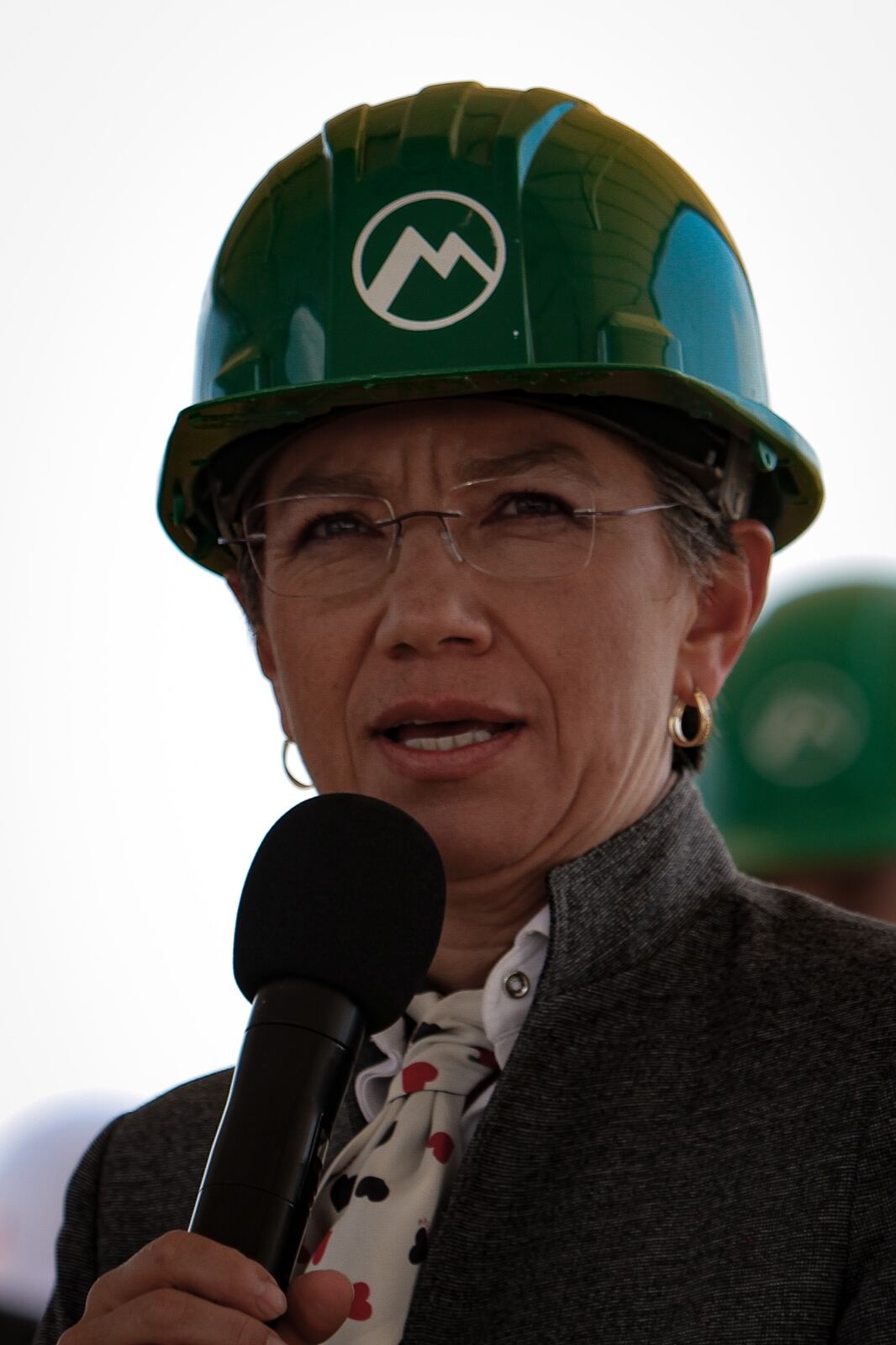 Claudia López en el Patio Taller del Metro.