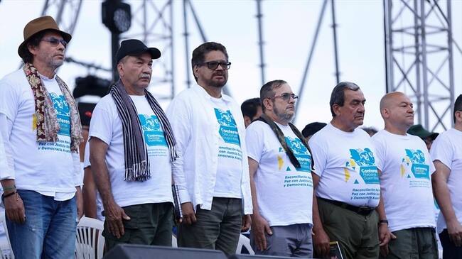 Líderes de las Farc durante la décima Conferencia de las Farc EP en septiembre. Foto: Colprensa - Juan Páez