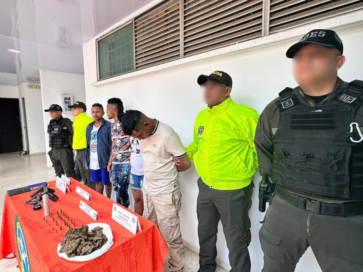 Cuatro presuntos sicarios capturados en Turbaco: otro fue abatido en procedimiento policial