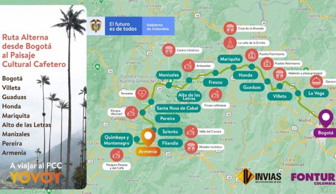 Rutas alternas por restricciones en la vía La Línea.