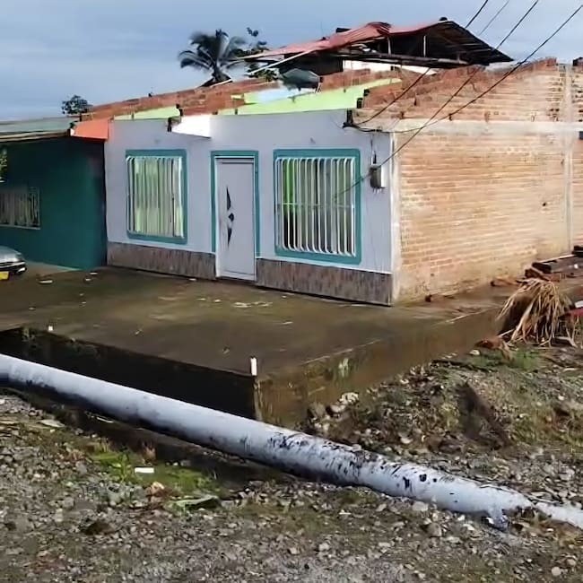 Viviendas afectadas en Tumaco | Foto: Defensa Civil