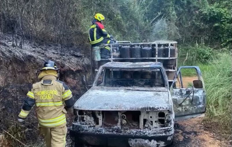 Grupos armados estarían incinerando vehículos en el Catatumbo. Foto: Cortesía.