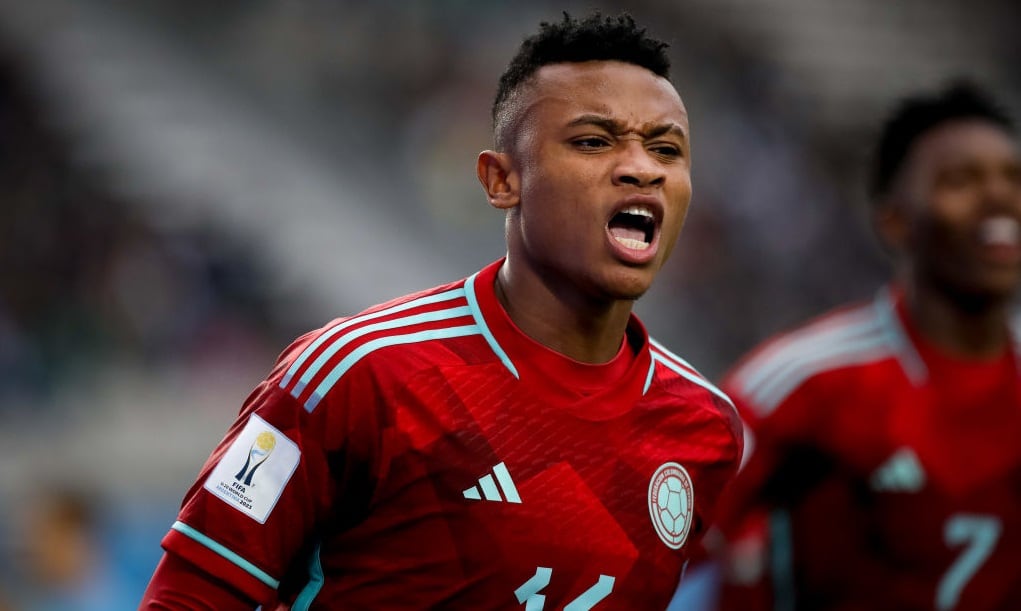 Óscar Cortés durante un partido de la Selección Colombia Sub-20 en el Mundial (Photo by Roberto Tuero/SOPA Images/LightRocket via Getty Images)