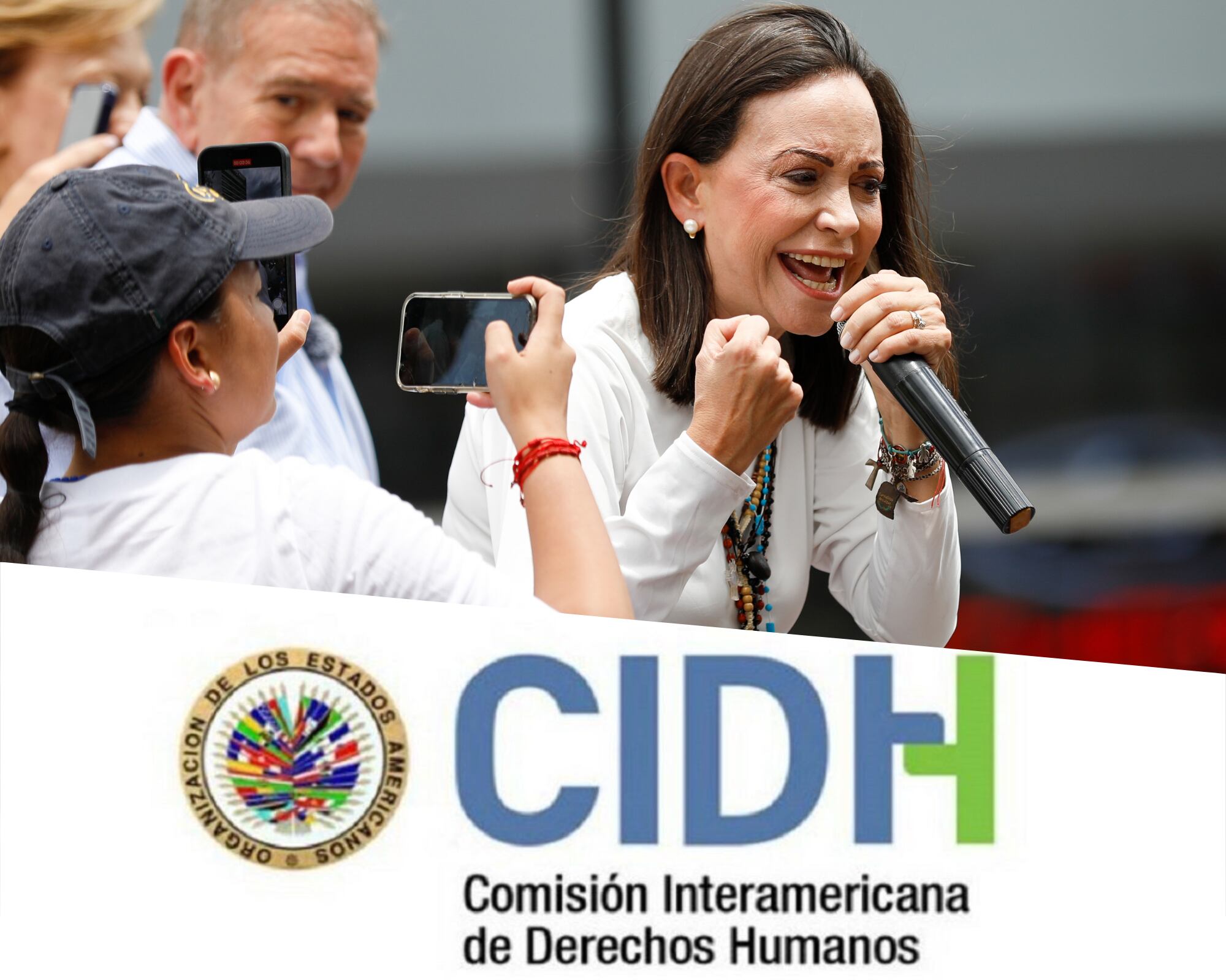 La Comisión rechazó las “persistentes prácticas de terrorismo de Estado” de las que ha sido víctima la lideresa opositora. 
(Foto: Caracol Radio / Getty/ CIDH)