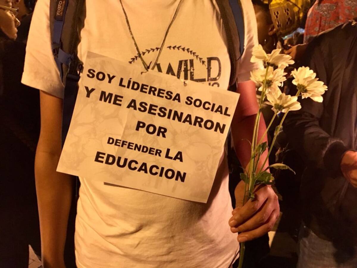 Popayán, otra de las ciudades colombianas que se manifestó en solidaridad con las familias de los líderes sociales asesinados. 