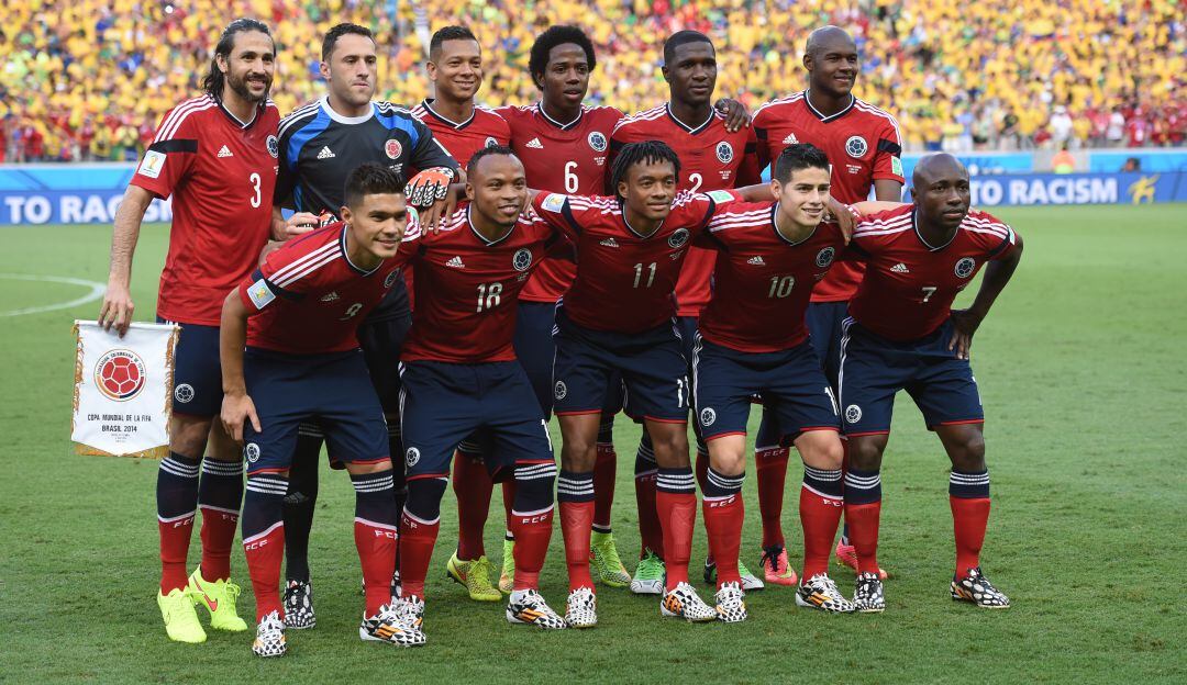 La Selección Colombia lució camiseta roja durante el Mundial de Brasil 2014.