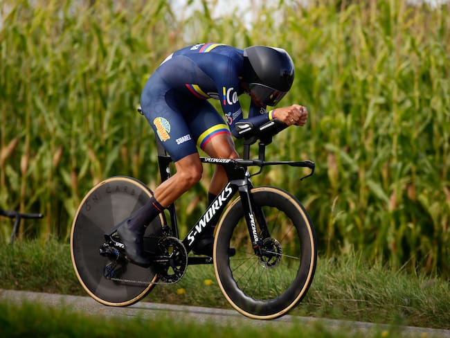 Walter Vargas en la prueba contrarreloj éltie masculina del Mundial de Ciclismo de Ruta. (Photo by Joan Cros - Corbis/Getty Images)