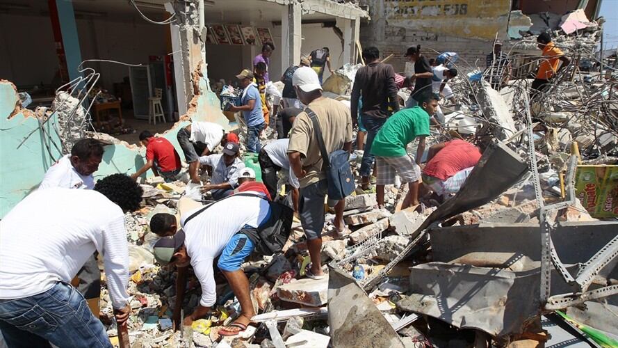 Terremoto en Ecuador. Foto: Agencia EFE