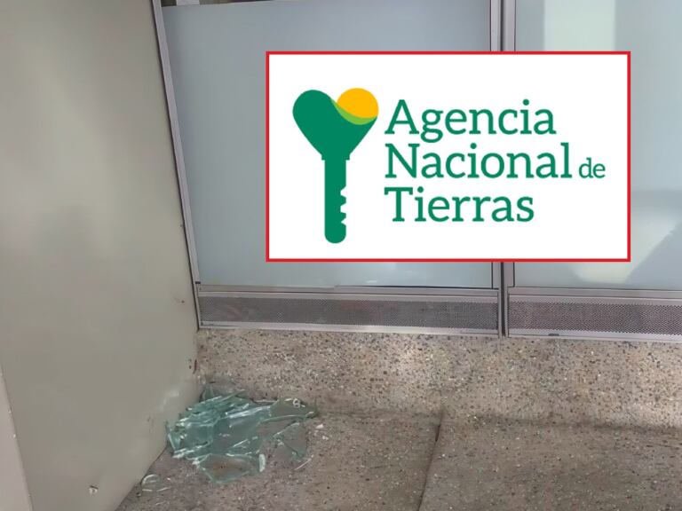 Imagen de referencia | Oficinas de la ANT después de enfrentamientos con comunidades afros: Redes sociales / Logo de la Agencia Nacional de Tierras: Pagina Web.