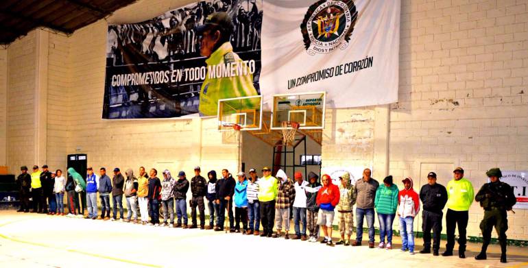 Presuntos integrantes de la banda 'Los cuchos'. 