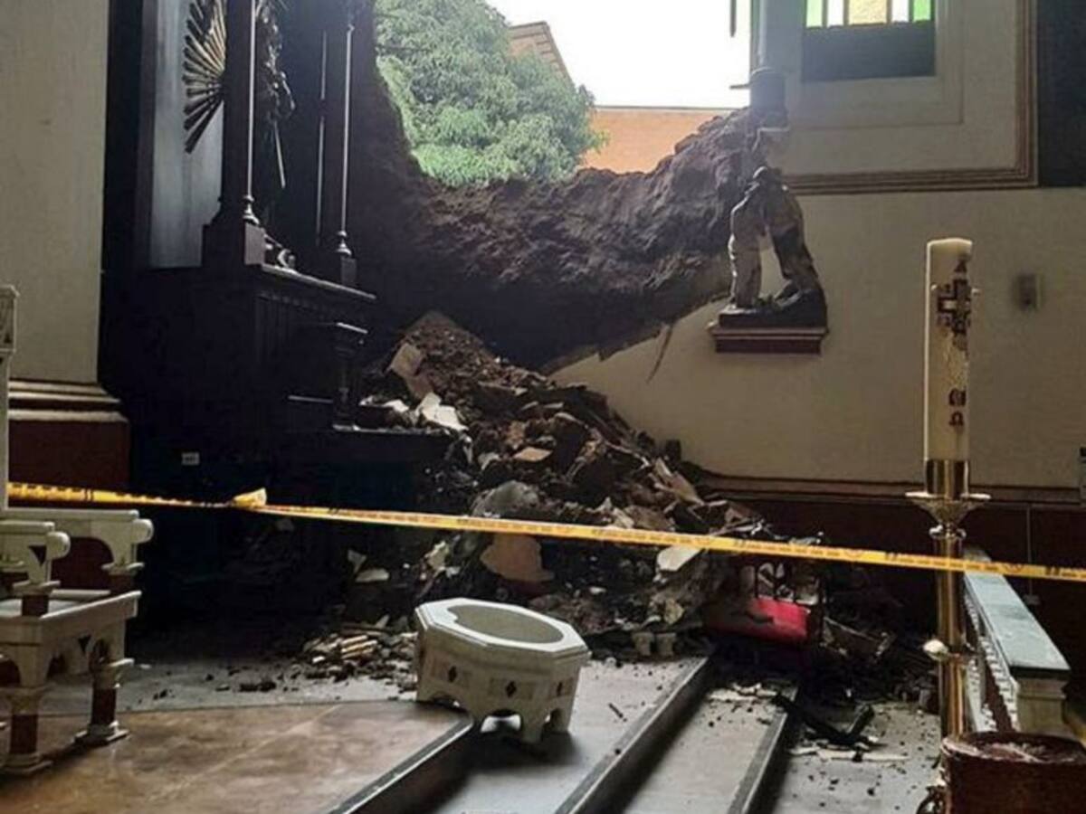 Por colapso de un muro, cierran indefinidamente iglesia de La América