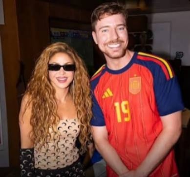 Shakira y MrBeast. Foto: redes sociales.