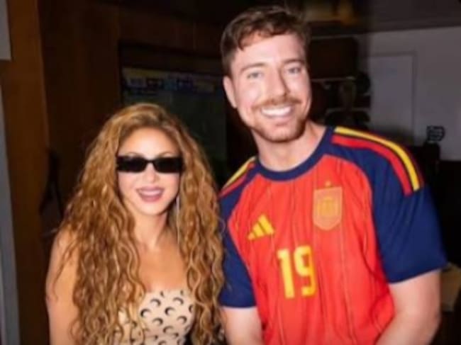 Shakira y MrBeast. Foto: redes sociales.