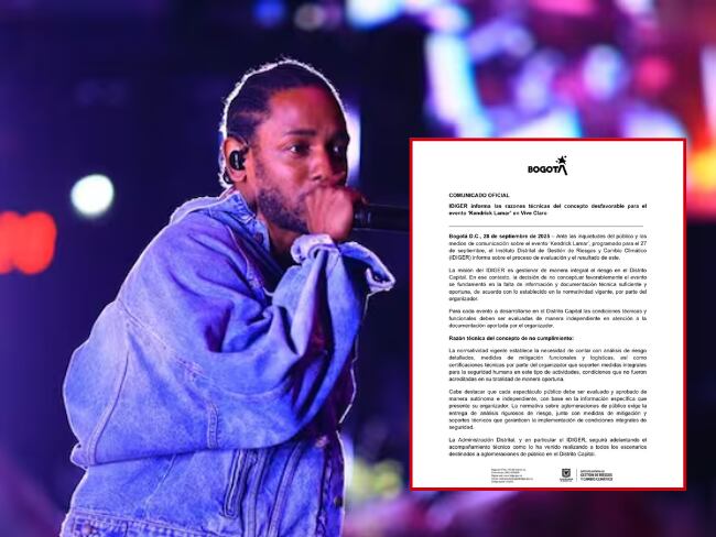 IDIGER revela las razones de la cancelación del concierto de Kendrick Lamar en Bogotá