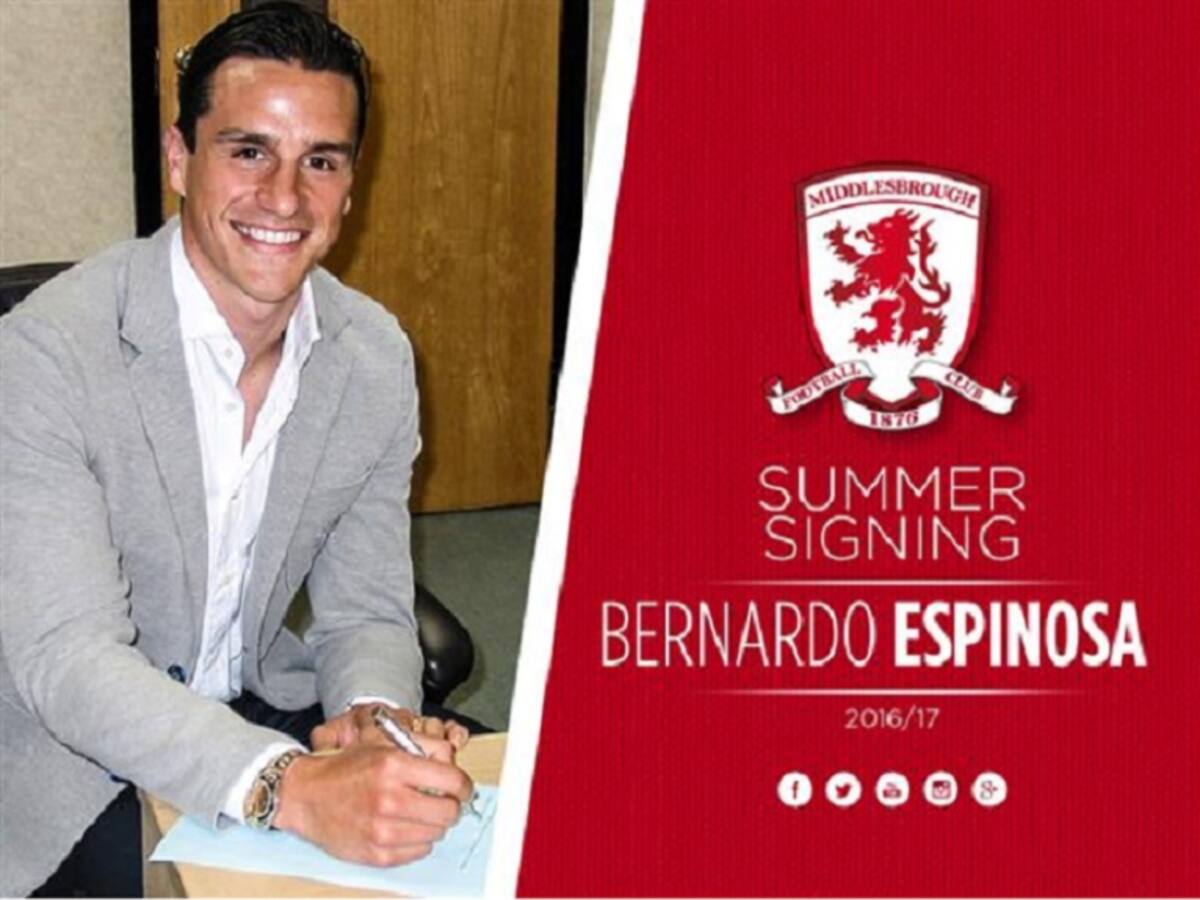 Bernardo Espinosa, nuevo jugador del Middlesbrough