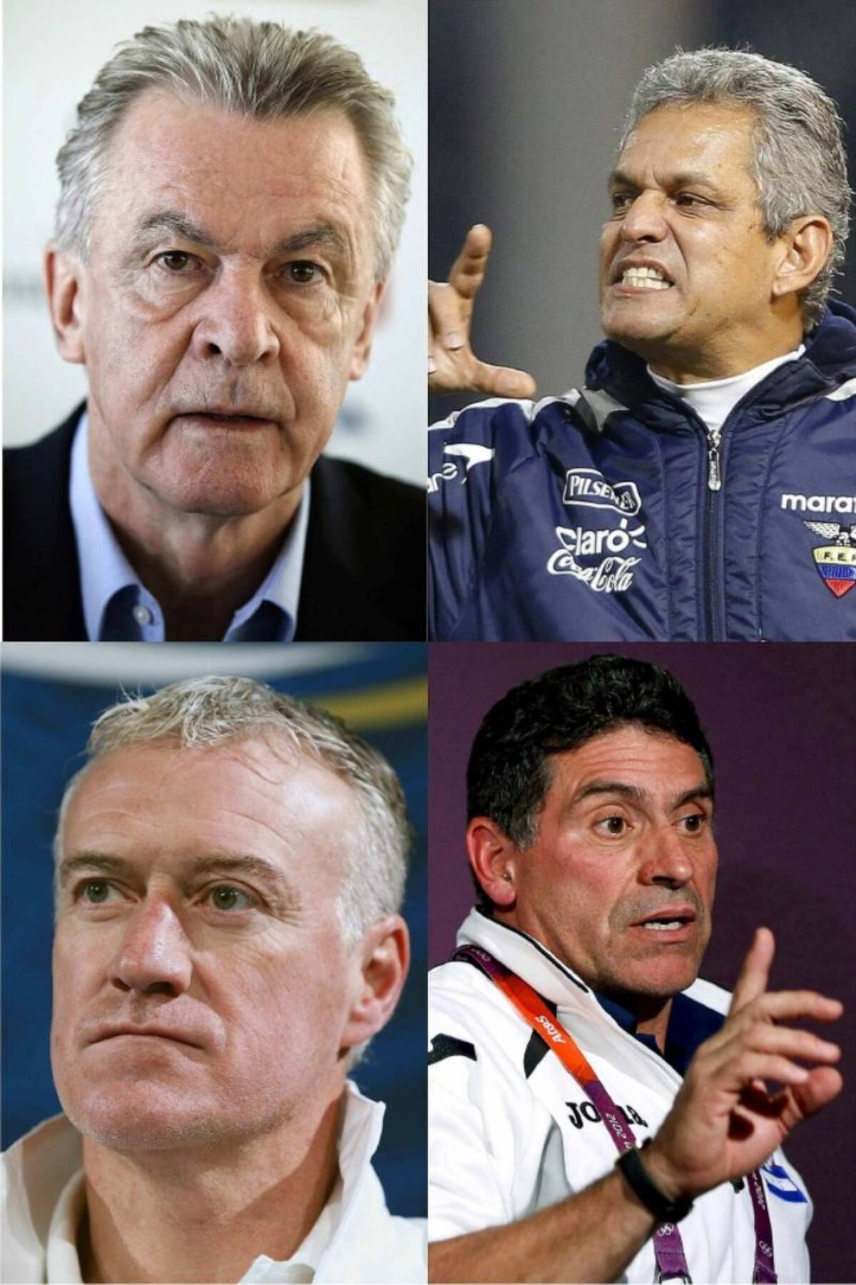 Estos son los técnicos que dirigirán los equipos en el Grupo E: Suiza, Ecuador, Francia y Honduras.