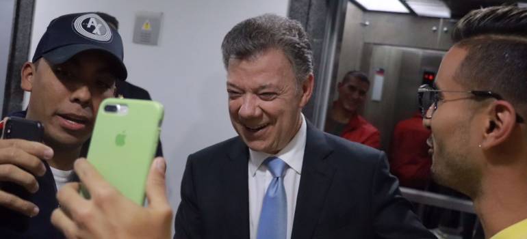 Juan Manuel Santos y Gustavo Bernate.