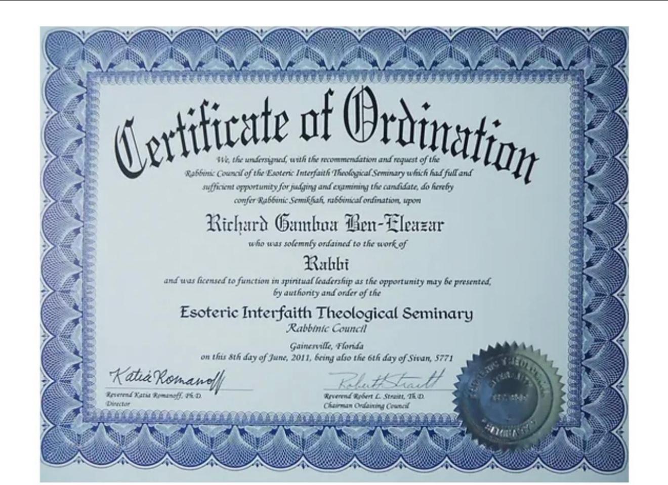 Copia del Certificado de Ordenación | Suministrado